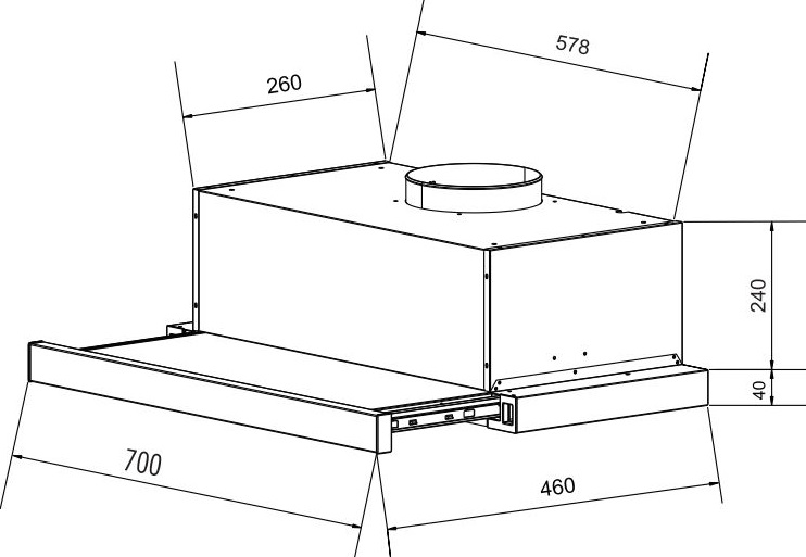 Máy Hút Mùi Âm Tủ EUROSUN EH-70AF86W