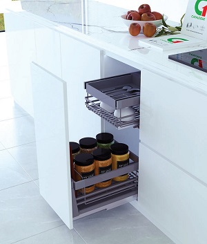 Kệ đựng gia vị chất liệu Nhôm, nan Oval phủ Nano cao cấp Grob C1NN.T30 C1NN.T35 C1NN.T40