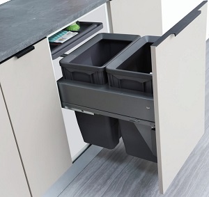 Thùng rác đôi gắn cánh ray âm giảm chấn GROB C1A06-145